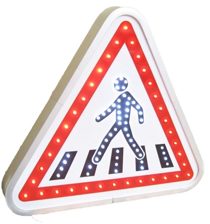 Triangle de signalisation avec pied et LED pour Professionnels