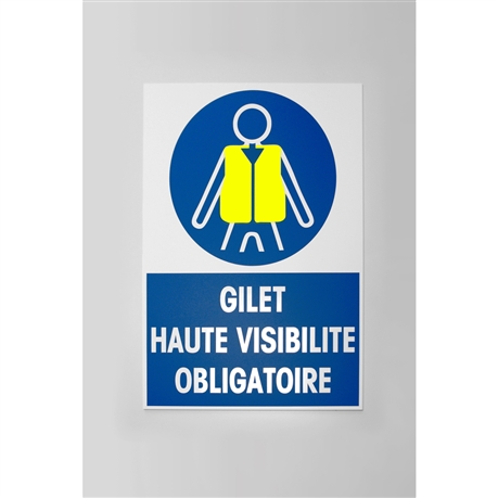 Panneau Gilet Jaune haute visibilité obligatoire - Direct Signalétique