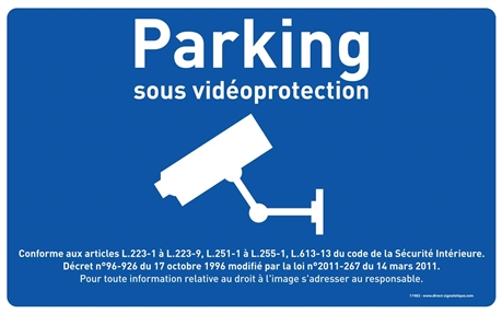 Panneau Parking Sous Surveillance Vidéo - Direct Signalétique