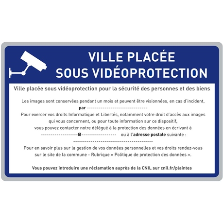 Panneaux vidéoprotection / vidéosurveillance conformes au RGPD - Modèle CNIL