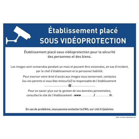 Panneau en PVC alarme vidéo surveillance