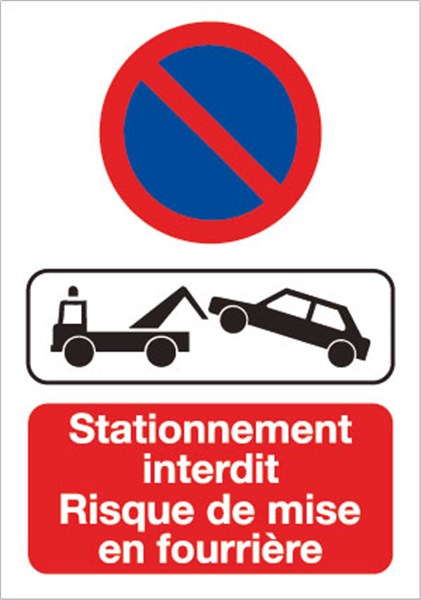 Pictogramme de sécurité adhésif - Interdiction de Stationner (40 x 40 