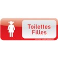 Plaque de porte Toilettes Filles Text´icone® - H 60 x L 160 mm