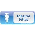 Plaque de porte Toilettes Filles Text´icone® - H 60 x L 160 mm