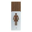 Picto Femme Alu & Noyer - Gamme Wood® Dimension H 148.5 x L 50 mm