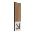 Picto Flèche à Droite Bois et Alu - Gamme Wood® Dimension Alu & Noyer H 148.5 x L 50 mm