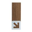 Picto Flèche à Droite Bois et Alu - Gamme Wood® Dimension Alu & Noyer H 148.5 x L 50 mm