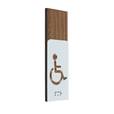 Picto Handicapé Bois de noyer & Alu - Gamme Wood® Dimension H 148.5 x L 50 mm