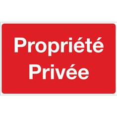 Panneau Propriété privée  - Fond rouge - H 250 x L 400 mm
