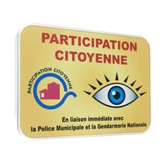 Panneau Participation citoyenne en liaison avec la police municipale et la gendarmerie - Type routier - H 350 x L 500 mm - Classe 1
