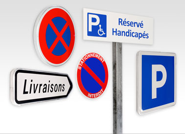 Panneau Parking Visiteurs à Gauche - Direct Signalétique